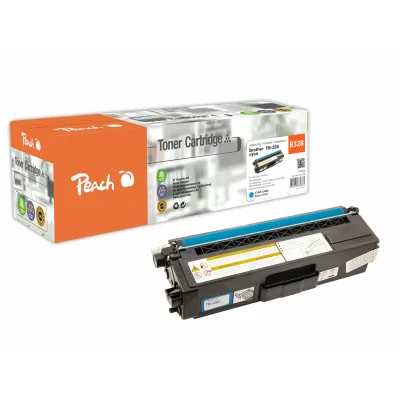Peach B328 C Toner XL cy ersetzt Brother TN-328C für z.B. Brother DCP -9270 CDN, Brother HL -4500, Brother HL -4570 CDW, Brother HL -4570 CDWT (wiederaufbereitet)