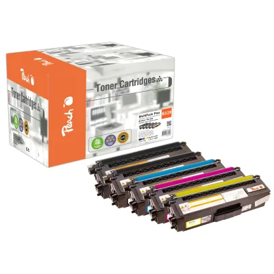 Peach B329  5 Toner XL (2*bk, c/m/y) ersetzt Brother TN-329 für z.B. Brother DCPL 8450 CDW, Brother HLL 8350 CDW, Brother HLL 8350 CDWT (wiederaufbereitet)