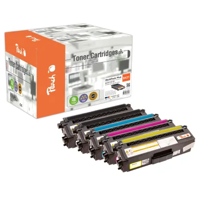 Peach B421  5 Toner (2*bk, c/m/y) ersetzt Brother TN-421 für z.B. Brother DCPL 8410 CDW, Brother MFCL 8690 CDW, Brother DCPL 8410 CDN (wiederaufbereitet)