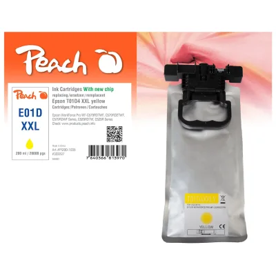 Peach E1D4 Druckerpatrone XL ye ersetzt Epson T01D4, C13T01D400 für z.B. Epson WorkForce Pro WFC 529 R DTW, Epson WorkForce Pro WFC 570