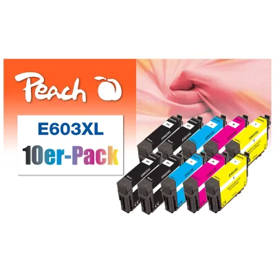 Peach E3A1*4 10 Druckerpatronen XL (4*bk, 2*c/2*m/2*y) ersetzt Epson T03A1*4, T03A2*2, T03A3*2, T03A4*2 für z.B. Epson Expression Home XP -2100 (wiederaufbereitet)