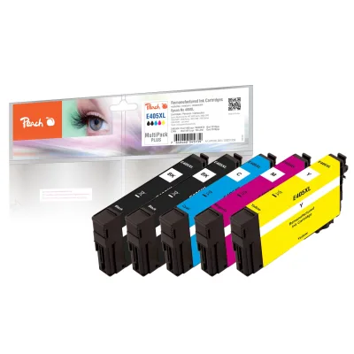 Peach E405 XL 5 Druckerpatronen XL (2*bk/c, m, y) ersetzt Epson No. 405XL für z.B. Epson WorkForce ECC 7000, Epson WorkForce Pro WF -3800 (wiederaufbereitet)