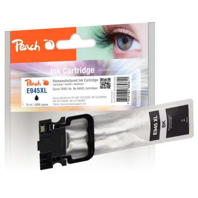 Peach E944/945/946 Druckerpatrone XL bk ersetzt Epson T9451, No. 945XLBK, C13T945140 für z.B. Epson WorkForce Pro WFC 5210 DW (wiederaufbereitet)