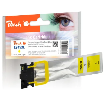 Peach E944/945/946 Druckerpatrone XL ye ersetzt Epson T9454, No. 945XLY, C13T945440 für z.B. Epson WorkForce Pro WFC 5210 DW (wiederaufbereitet)