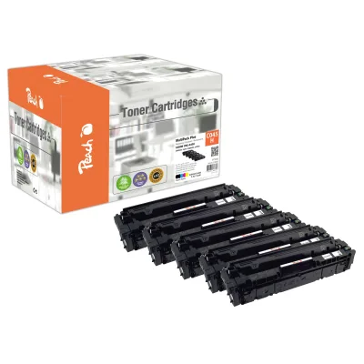 Peach HP 045 H 5 Toner XL (2*bk, c/m/y) ersetzt Canon CRG-045H, 1246C002*2, 1245C002, 1244C002, 1243C002 für z.B. Canon ISensys LBP -610 (wiederaufbereitet)