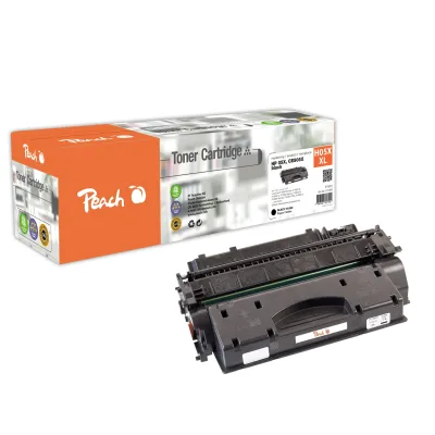 Peach HP 05 XBK Toner XL bk ersetzt HP No. 05X BK, CE505X XL für z.B. HP LaserJet P 2050, HP LaserJet P 2053 D, HP LaserJet P 2053 DN (wiederaufbereitet)
