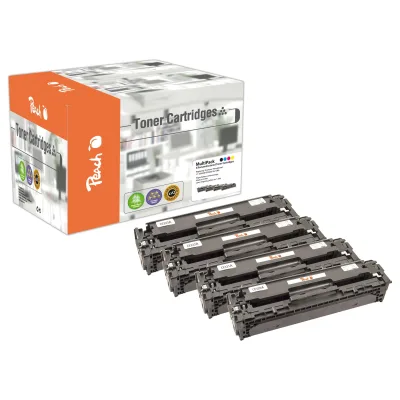 Peach HP 128 A 4 Toner (bk, c/m/y) ersetzt HP No. 128A, CE320A, CE321A, CE322A, CE323A für z.B. HP LaserJet CP 1500, HP LaserJet CP 1525 (wiederaufbereitet)
