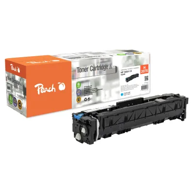 Peach HP 207 X Toner XL cy ersetzt HP No. 207X, W2211X für z.B. HP Color LaserJet Pro MFP M 282 nw, HP Color LaserJet Pro M 255 dw (wiederaufbereitet)