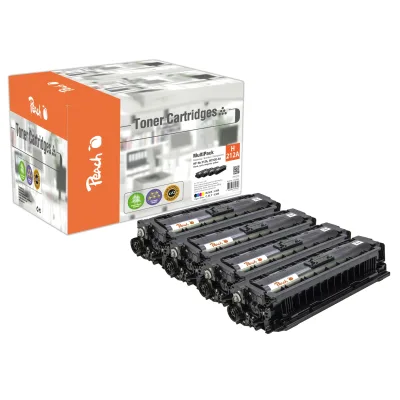 Peach HP 212 A 4 Toner (bk, c/m/y) ersetzt HP No. 212A, W2120A, W2121A, W2122A, W2123A für z.B. HP Color LaserJet Enterprise Flow MFP M 578 c (wiederaufbereitet)