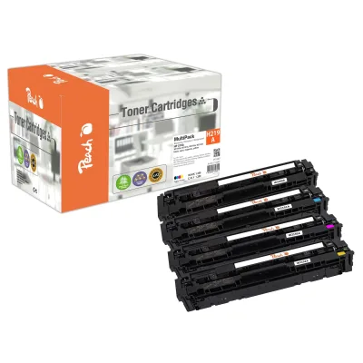 Peach HP 219 A 4 Toner (bk, c/m/y) ersetzt HP No. 219A, W2190A, W2191A, W2192A, W2193A für z.B. HP Color LaserJet Pro 3202 dw (wiederaufbereitet)