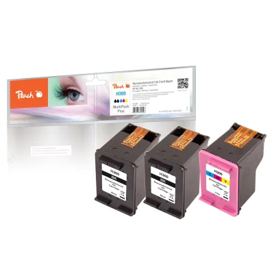 Peach HP 300  3 Druckköpfe (2*bk, col) ersetzt HP No. 300, SD518AE für z.B. HP DeskJet D 1600, HP DeskJet D 1658, HP DeskJet D 1660, HP DeskJet D 1663 (wiederaufbereitet)