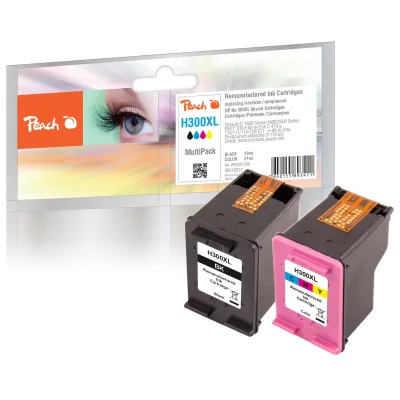 Peach HP 300 XL 2 Druckköpfe XL (bk, col) ersetzt HP No. 300XL, CC641EE, CC644EE für z.B. HP DeskJet D 1600, HP DeskJet D 1658, HP DeskJet D 1660 (wiederaufbereitet)