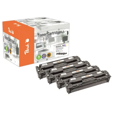 Peach HP 304 A 4 Toner (bk, c/m/y) ersetzt HP No. 304A, CC530A, CC531A, CC532A, CC533A für z.B. HP Color LaserJet CM 2300 (wiederaufbereitet)