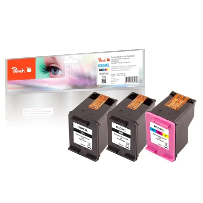 Peach HP 304 XL 3 Druckköpfe XL (2*bk, col) ersetzt HP No. 304XL, N9K08AE*2, N9K07AE für z.B. HP DeskJet 3750, HP DeskJet Ink Advantage 3700 MFP (wiederaufbereitet)