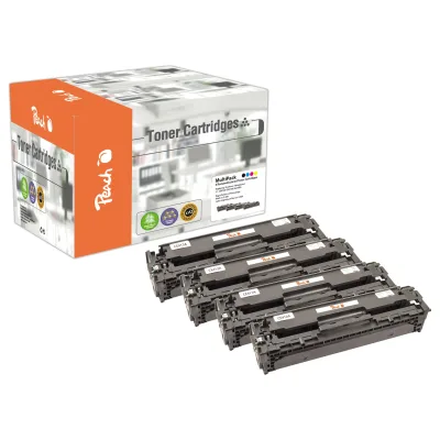 Peach HP 305 A 4 Toner (bk, c/m/y) ersetzt HP No. 305A, CE410A, CE411A, CE412A, CE413A für z.B. HP LaserJet Pro 300 color M 351 A (wiederaufbereitet)