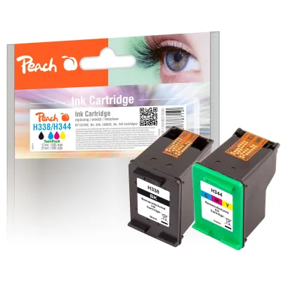 Peach HP 338  2 Druckköpfe (bk, col) ersetzt HP No. 338, No. 344, C8765E, C9363E für z.B. HP DeskJet 460, HP DeskJet 460 C, HP DeskJet 460 CB (wiederaufbereitet)