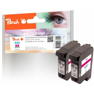 Peach HP 44 m 2 Druckköpfe 2*ma ersetzt HP No. 44 m*2, 51644ME*2 für z.B. HP DesignJet 350 C, HP DesignJet 350 C Plus, HP DesignJet 450 C (wiederaufbereitet)