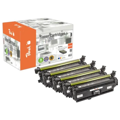 Peach HP 647 A 4 Toner (bk, c/m/y) ersetzt HP No. 647A, No. 648A, CE260A, CE261A, CE262A, CE263A für z.B. HP Color LaserJet CP 4500 (wiederaufbereitet)