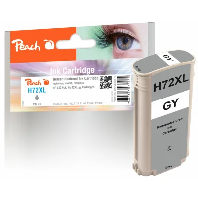 Peach HP 72 XLGY Druckerpatrone XL gy ersetzt HP No. 72XL GY, C9374A für z.B. HP DesignJet T 1100 24 Inch, HP DesignJet T 1100 44 Inch (wiederaufbereitet)