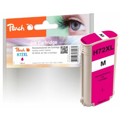 Peach HP 72 XLM Druckerpatrone XL ma ersetzt HP No. 72XL M, C9372A für z.B. HP DesignJet T 1100 24 Inch, HP DesignJet T 1100 44 Inch, HP DesignJet T 610 (wiederaufbereitet)