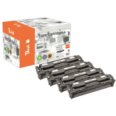 Peach HP 731 A 4 Toner (bk, c/m/y) ersetzt Canon No. 731A, 6270-73B002 für z.B. Canon Color ImageClass LBP -7110 cw, Canon ISensys LBP -7100 cn (wiederaufbereitet)
