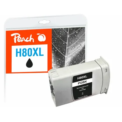 Peach HP 80  Druckerpatrone XL bk ersetzt HP 80 BK, C4871A für z.B. HP DesignJet 1050 C, HP DesignJet 1050 C Plus, HP DesignJet 1055 CM (wiederaufbereitet)