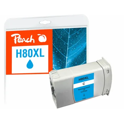 Peach HP 80  Druckerpatrone XL cy ersetzt HP 80XL C, C4846A für z.B. HP DesignJet 1050 C, HP DesignJet 1050 C Plus, HP DesignJet 1055 CM (wiederaufbereitet)