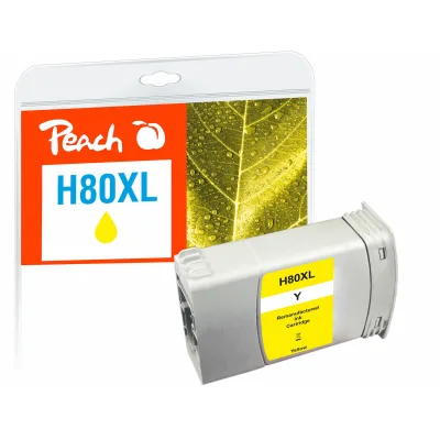 Peach HP 80  Druckerpatrone XL ye ersetzt HP 80XL Y, C4848A für z.B. HP DesignJet 1050 C, HP DesignJet 1050 C Plus, HP DesignJet 1055 CM (wiederaufbereitet)