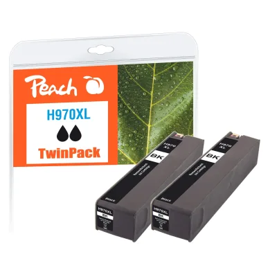 Peach HP 970 XLbk 2 Druckerpatrone XL 2*bk ersetzt HP No. 970XL bk*2, CN625A*2 für z.B. HP OfficeJet Pro X 450, HP OfficeJet Pro X 451 dn (wiederaufbereitet)