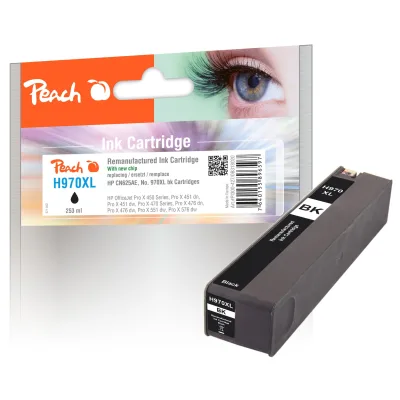 Peach HP 970 XLbk Druckerpatrone XL bk ersetzt HP No. 970XL bk, CN625A für z.B. HP OfficeJet Pro X 450, HP OfficeJet Pro X 451 dn (wiederaufbereitet)