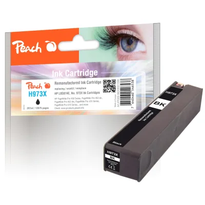 Peach HP 973 XBK Druckerpatrone XL bk ersetzt HP No. 973X BK, L0S07AE für z.B. HP PageWide Pro 450, HP PageWide Pro 452 dn, HP PageWide Pro 452 dw (wiederaufbereitet)