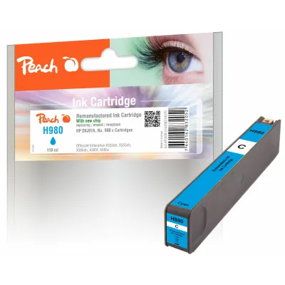 Peach HP 980 c Druckerpatrone cy ersetzt HP No. 980 c, D8J07A für z.B. HP OfficeJet Enterprise Color Flow X 585 z MFP (wiederaufbereitet)