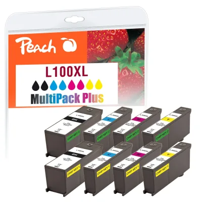 Peach L100 XLBK/C/M/Y 4 Druckerpatronen XL (2*bk, c/m/y) ersetzt Lexmark No. 100XLBK*2/C/M/Y, 14N1092-95 für z.B. Lexmark Genesis S 810, Lexmark S 400 (wiederaufbereitet)