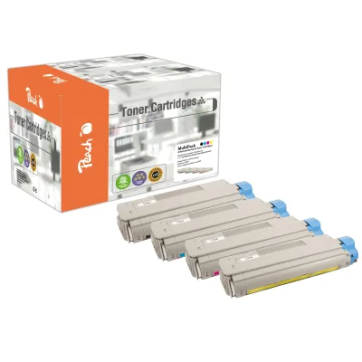 Peach O4332/36/38 4 Toner (bk, c/m/y) ersetzt OKI 43324408-44381905-7 für z.B. OKI C 5600, OKI C 5600 DN, OKI C 5600 N, OKI C 5700 (wiederaufbereitet)