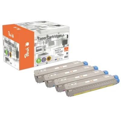 Peach O4405  4 Toner XL (bk, c/m/y) ersetzt OKI 44059253-56 für z.B. OKI MC 861 CDTN, OKI MC 861 CDTN plus, OKI MC 861 CDXN, OKI MC 861 DN (wiederaufbereitet)