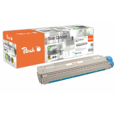 Peach O440591  Toner cy ersetzt OKI 44059107 für z.B. OKI C 810 CDTN, OKI C 810 DN, OKI C 810 N, OKI C 830 CDTN, OKI C 830 DN, OKI C 830 DTN (wiederaufbereitet)