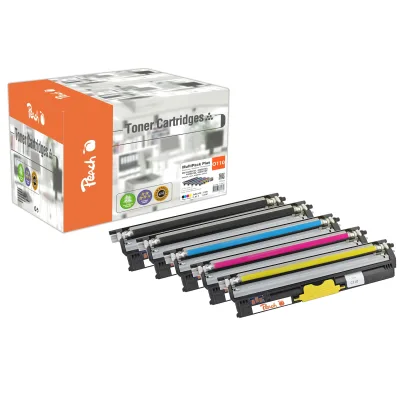 Peach O4425  5 Toner (2*bk, c/m/y) ersetzt OKI 44250721-0724 für z.B. OKI C 110, OKI C 130 N, OKI MC 160 N (wiederaufbereitet)