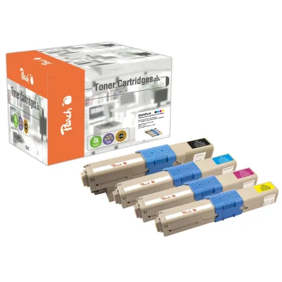 Peach O4446/4449 4 Toner (bk, c/m/y) ersetzt OKI 44469704-9803 für z.B. OKI C 331 DN, OKI C 310 DN, OKI C 330 DN, OKI C 510 DN, OKI C 511 DN (wiederaufbereitet)