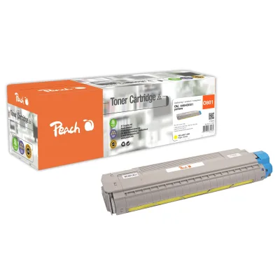 Peach O4464-3001Y Toner ye ersetzt OKI No. 4464-3001Y, 44643001 für z.B. OKI C 800, OKI C 801 DN, OKI C 801 N, OKI C 821 DN, OKI C 821 N (wiederaufbereitet)