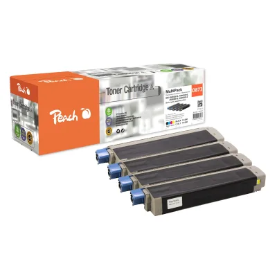 Peach O4586  4 Toner XL (bk, c/m/y) ersetzt OKI 45862818, 45862816, 45862815, 45862814 für z.B. OKI MC 870, OKI MC 873 dn, OKI MC 873 dnc (wiederaufbereitet)