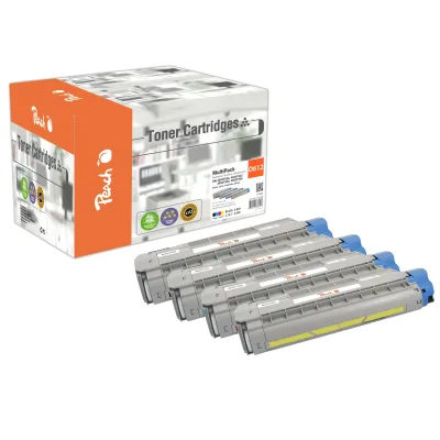 Peach O4650-75 4 Toner (bk, c/m/y) ersetzt OKI 46507508, 46507507, 46507506, 46507505 für z.B. OKI C 612 DN, OKI C 612 N, OKI C 612 (wiederaufbereitet)