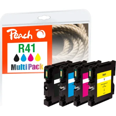 Peach R41  4 Druckerpatronen XL (bk, c/m/y) ersetzt Ricoh GC41, 405761, 405762, 405763, 405764 für z.B. Ricoh Aficio SG 3100, Ricoh Aficio SG 3100 snw (wiederaufbereitet)