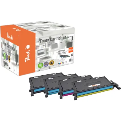 Peach S660  4 Toner XL (bk, c/m/y) ersetzt Samsung CLP-660 für z.B. Samsung CLP -607 N, Samsung CLP -610 ND, Samsung CLP -610, Samsung CLP -660 (wiederaufbereitet)
