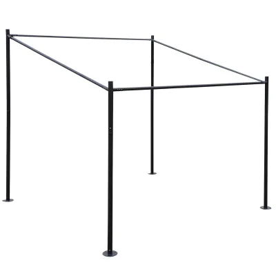 Pergola-Gestell MCW-A22, Anbaupergola Garten Pavillon Terrassenüberdachung Gestänge, Stahl 3x3m