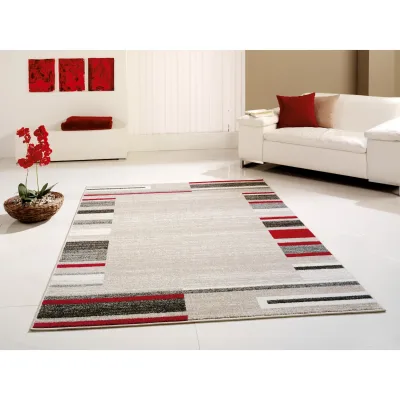 Peyer Syntex 1 Brücke Amber 149 Bordüre Fb.beige-rot Gr.80/150 cm