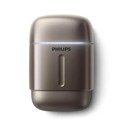 Philips 700 Series S791/06 Travel Shaver Herrenrasierer (DualSteel-Präzisionsklingen, Lift &; Cut-Technologie, kompaktes Premium-Design, 4-dimensional bewegliche Flex-Scherköpfe, nass und trocken einsetzbar, Akkulaufzeit 60 Min., Nasenhaartrimmer-Aufsatz,