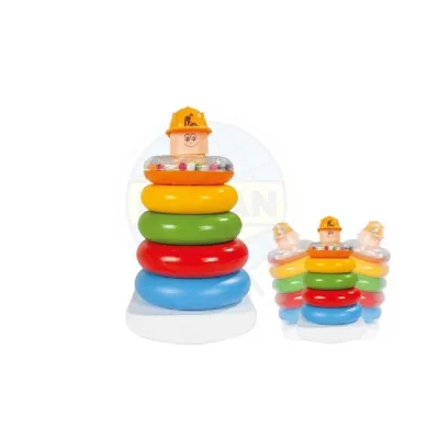 Pilsan bunter Stapelturm 03267, Stapelspaß, 5 bunte Ringe, Stapelpyramide