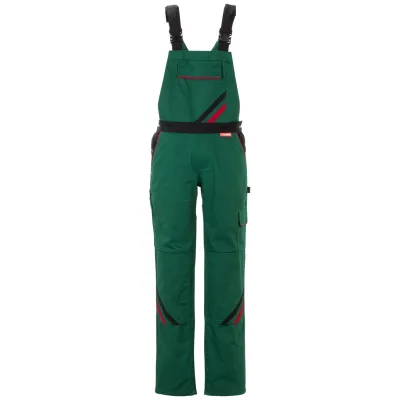 Planam Latzhose Highline Damen, Gr. 52 grün/schwarz/rot