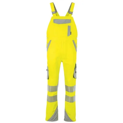 Planam Norit Warnschutz Herren Latzhose Gr. 110 gelb/zink