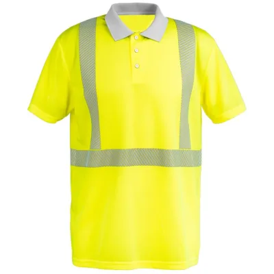 Planam Norit Warnschutz Poloshirt kurzarm Gr. 3XL gelb/zink